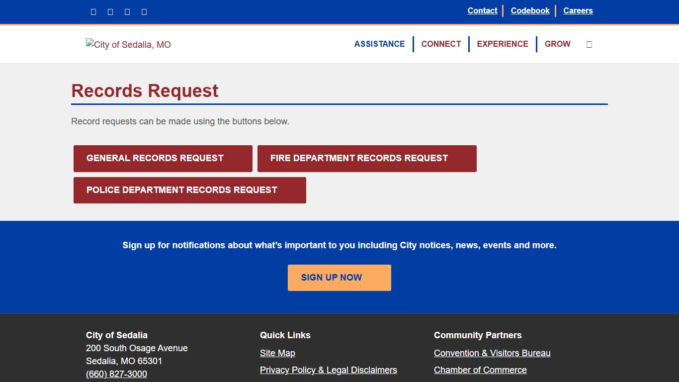 Records Request | City of Sedalia, MO